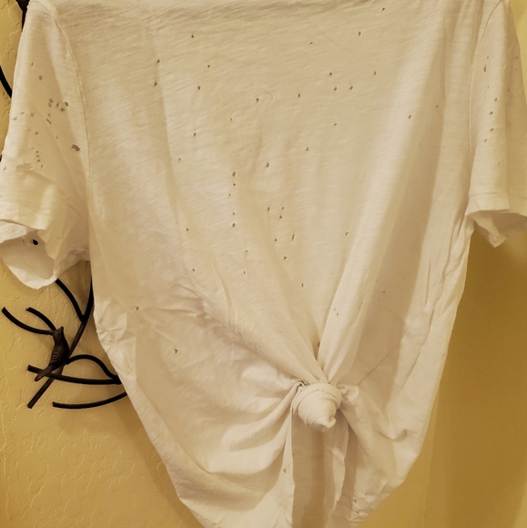 Express distressed white crew tee - Picture 2 of 6